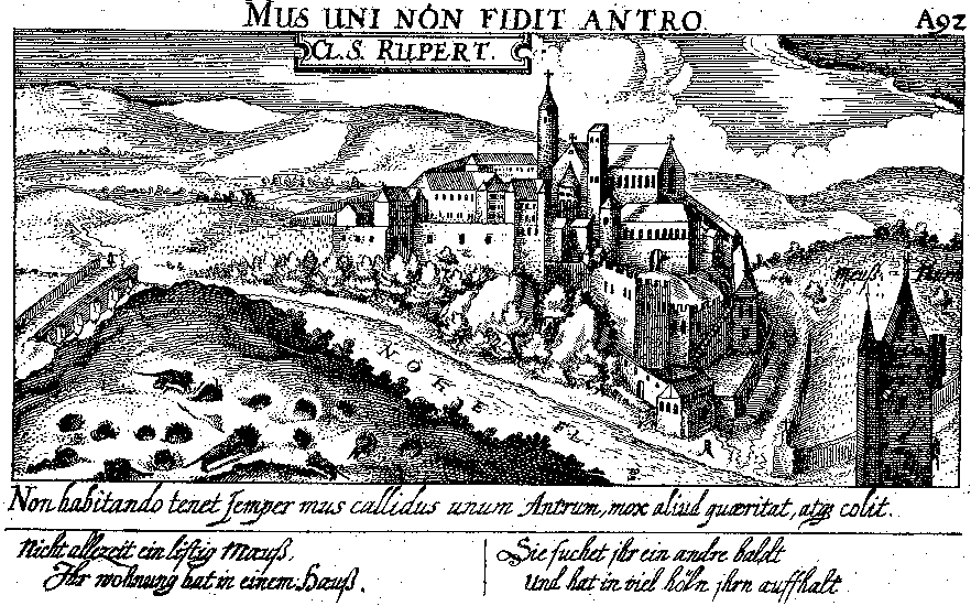 A rupertsbergi kolostor képe, kb. 1620.