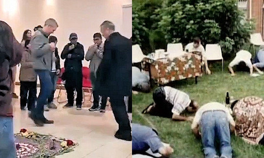 Pachamama rituálén résztvevő püspök, vatikáni tisztviselő és Prevost
